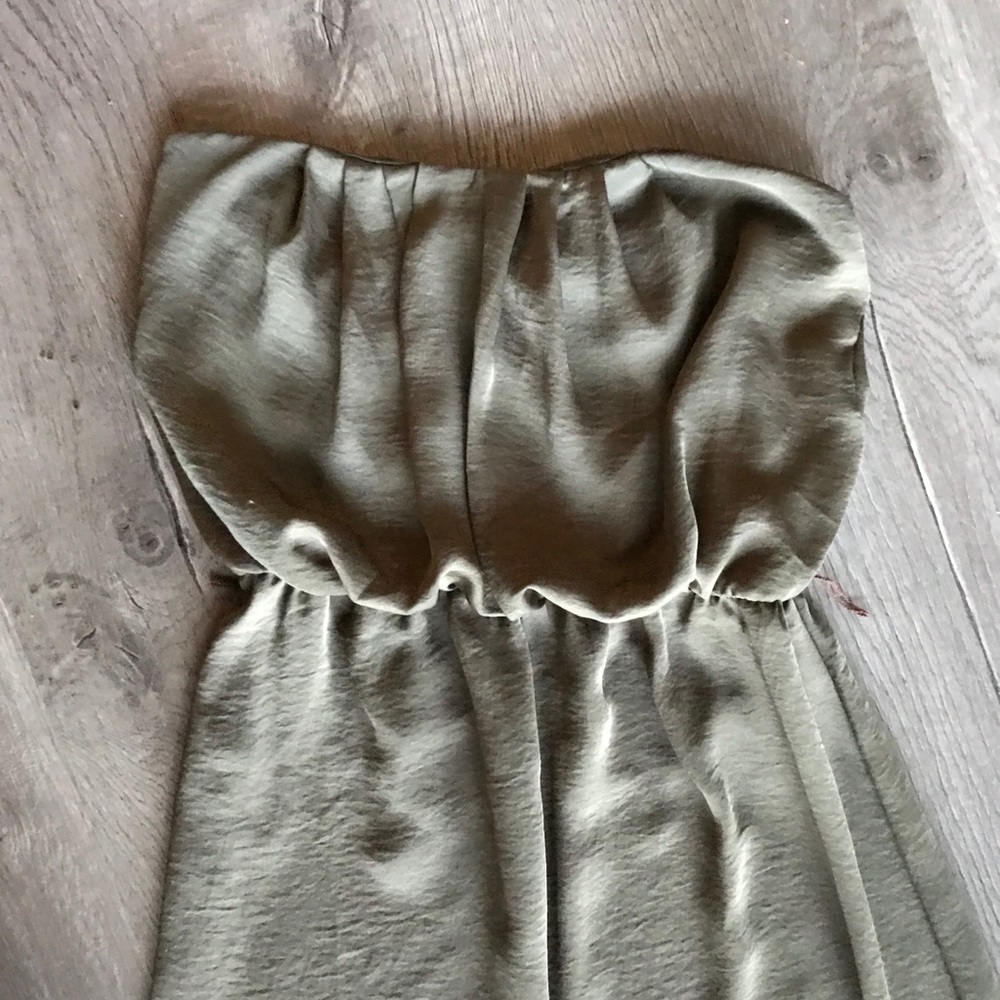 City Triangles Army Green Strapless Maxi